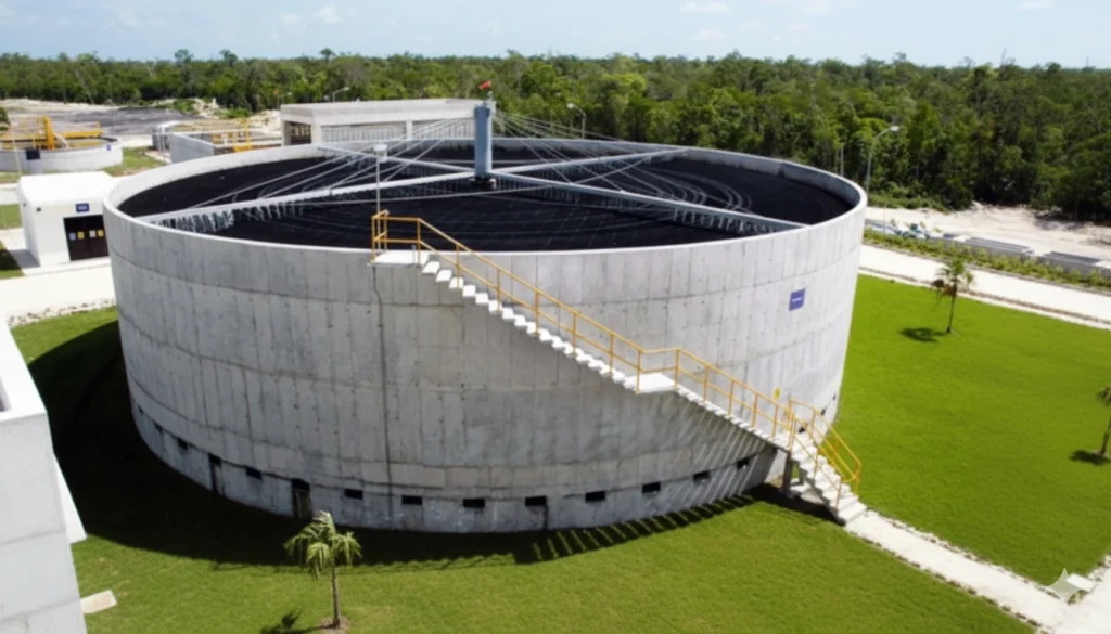 filtro percolador en el sistema de tratamiento de agua